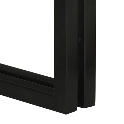 Н nesting маса 3 pcs Кафяв и черен Грубо мангово дърво масив