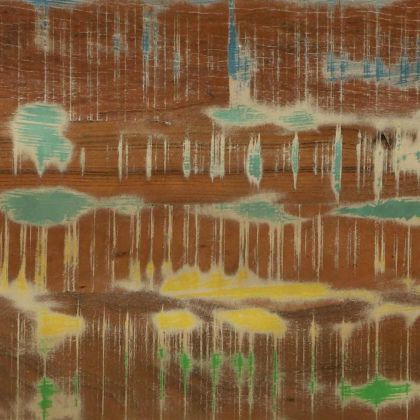 Н nesting маса 3 pcs Кафяв и черен регенерирано дърво масив