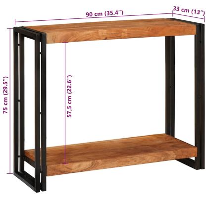 Конзолна маса Кафяво 90 x 33 x 75 см Акациево дърво масив