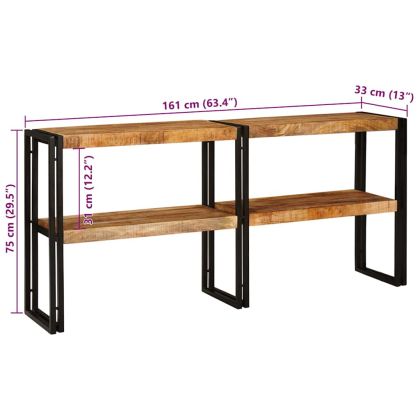 Конзолна маса Кафяво 160 x 33 x 75 см мангово дърво масив