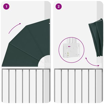 Прозорец за балкон Тъмнозелено 115 x 115 см текстил
