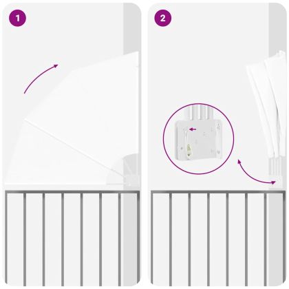 Прозорец за балкон Бяло 115 x 115 см текстил