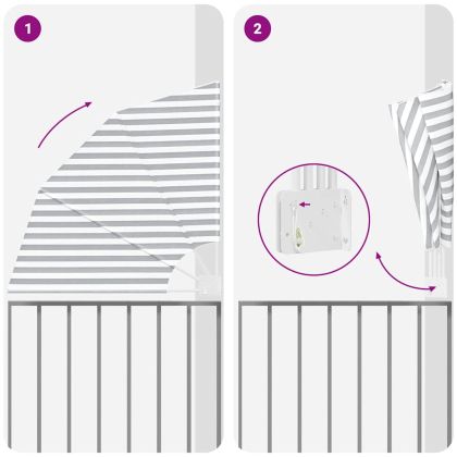 Прозорец за балкон Антрацит и бял 115 x 115 см текстил