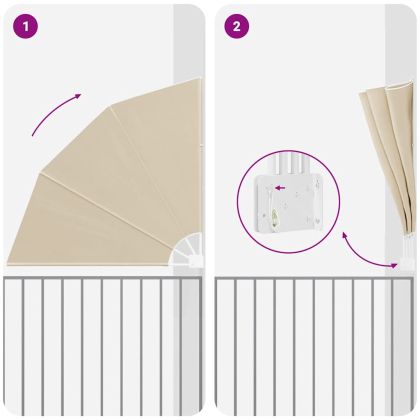 Прозорец за балкон Бежово 160 x 160 cm текстил