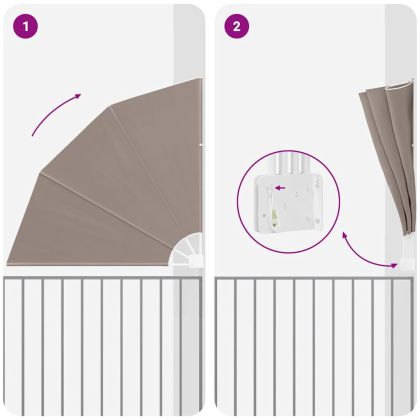 Прозорец за балкон Таупе 160 x 160 cm текстил