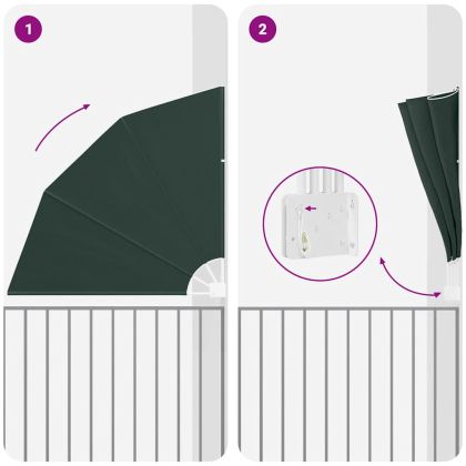 Прозорец за балкон Тъмнозелено 160 x 160 cm текстил