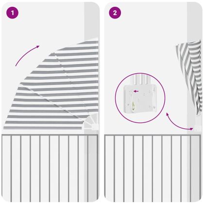 Прозорец за балкон Антрацит и бял 140 x 140 cm текстил