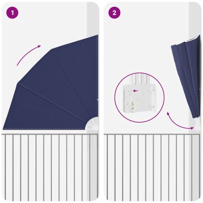 Прозорец за балкон Нейви синьо 210 x 210 cm текстил