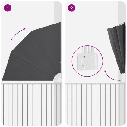 Прозорец за балкон Черно 210 x 210 cm текстил