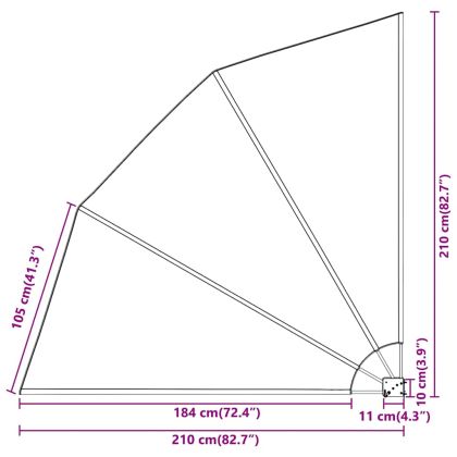 Прозорец за балкон Черно 210 x 210 cm текстил
