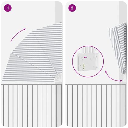 Прозорец за балкон Антрацит и бял 210 x 210 cm текстил