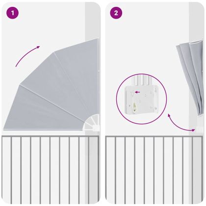 Прозорец за балкон Сив 160 x 160 cm текстил