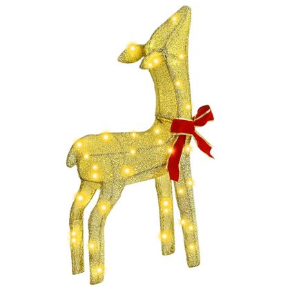 Семейство елени 3 pcs Топло бяло 68 x 26 x 127 см текстил