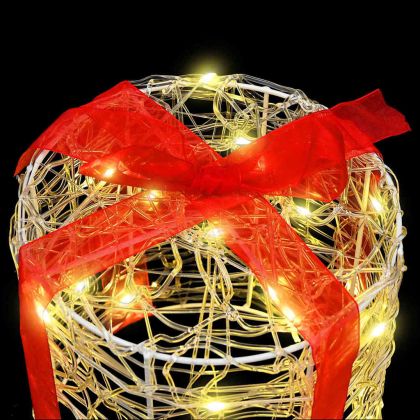 Декорация на подаръчна кутия 3 pcs Топло бяло 20 x 20 x 21 см