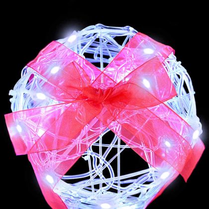 Декорация на подаръчна кутия 3 pcs Студено бяло 20 x 20 x 21 см