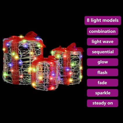 Декорация на подаръчна кутия 3 pcs цветно 20 x 20 x 21 см Акрил