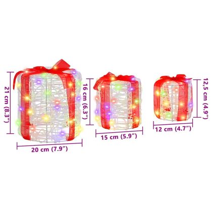 Декорация на подаръчна кутия 3 pcs цветно 20 x 20 x 21 см Акрил