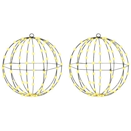 Топка с 192 LED светодиода 2 pcs Топло бяло 43.5 см Метал