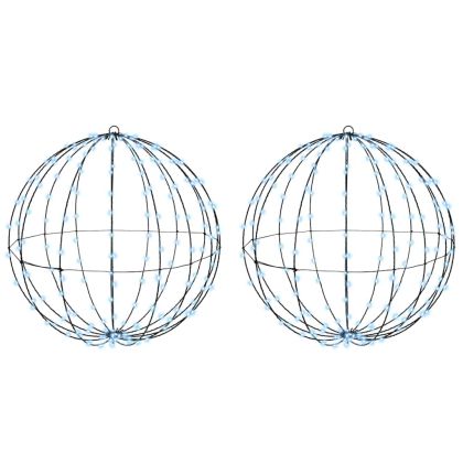 Топка с 384 LED светодиода 2 pcs Студено бяло 60 cm Метал