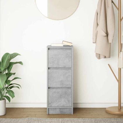 Сайдборд, бетонно сив, 29,5x34x76 см, инженерно дърво