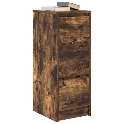 Сайдборд, опушен дъб, 29,5x34x76 см, инженерно дърво