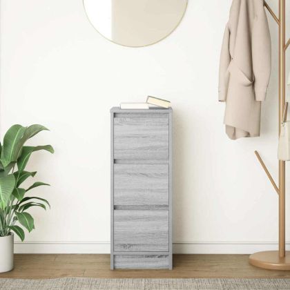 Сайдборд, сив сонома, 29,5x34x76 см, инженерно дърво