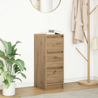 Сайдборд, дъб артизан, 29,5x34x76 см, инженерно дърво