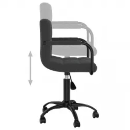 Въртящи се трапезни столове, 6 бр, черни, кадифе