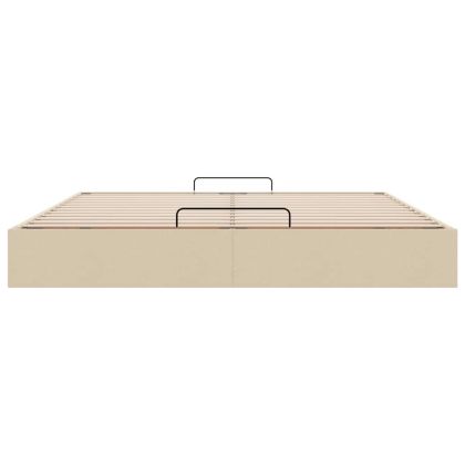 Османска рамка за легло без матрак, кремава, 180x200 см, плат