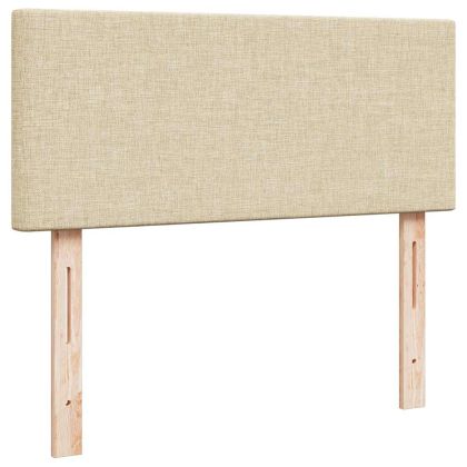 Османска легло с матрак и LED, кремаво, 120x190 см, плат