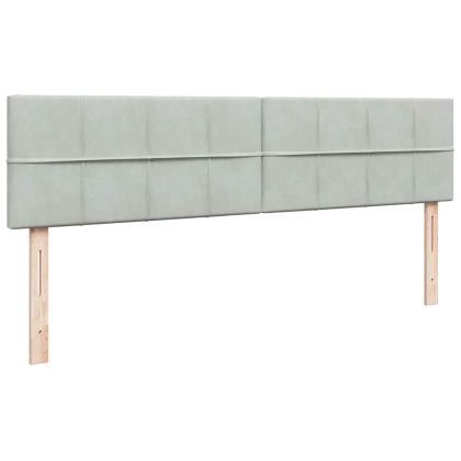 Османска легло с матраци и LED, светлосиво, 200x200 см, кадифе