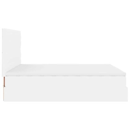 Османска легло с матрак, бяло, 180x200 см, изкуствена кожа