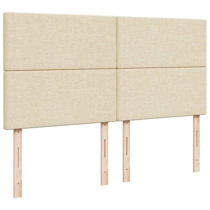 Османска легло с матраци, кремаво, 200x200 см, плат