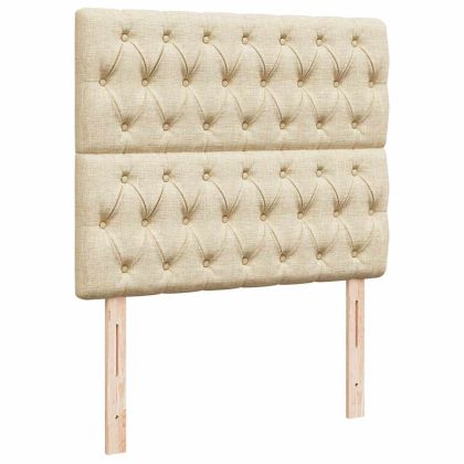 Османска легло с матрак, кремаво, 120x190 см, плат