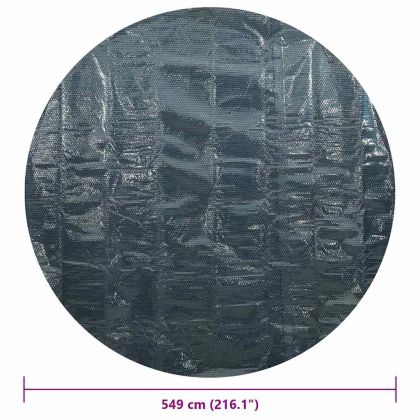 Плаващо соларно покривало за басейн, PE, 549 см, черно и синьо