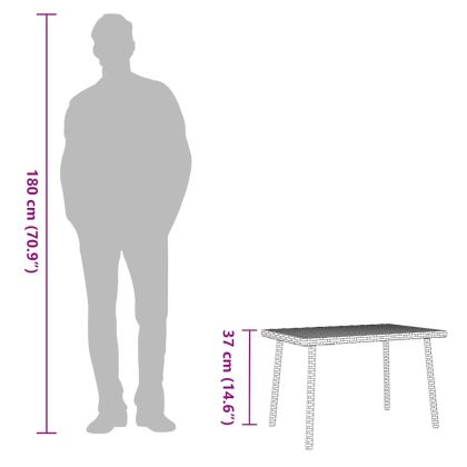 Градинска масичка за кафе правоъгълна бежова 60x40x37 cm