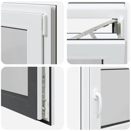 Прозорец за мазе "RISOR" 80x60 см Отварящо-отваряем DIN десен антрацит