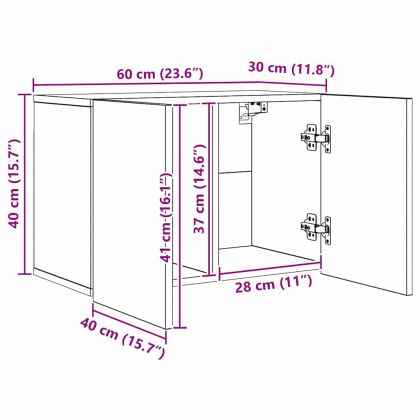 Телевизионен стенен шкаф 5 pcs Черен дъб Инженерно дърво