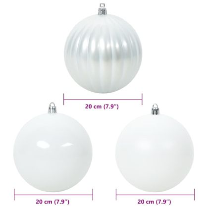 Комплект коледни топки 4 pcs Бяло Пластмаса