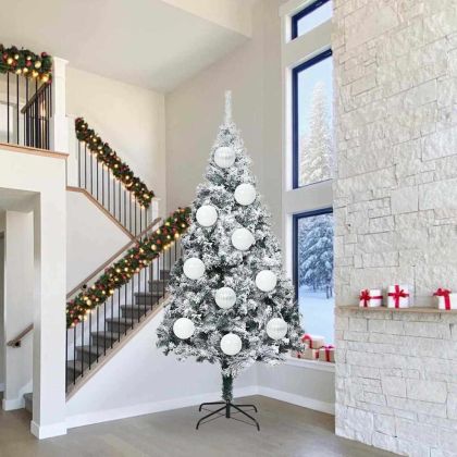 Комплект коледни топки XXL 3 pcs Бяло Пластмаса