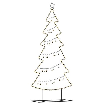 Метално коледно дърво с поставка Черно 180 cm Стомана