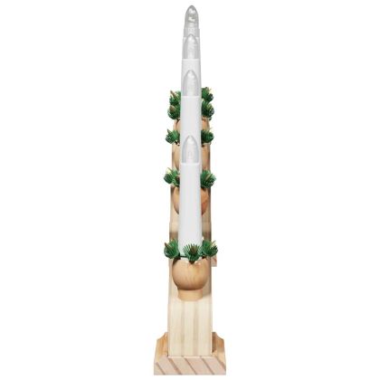 Коледен свещник с 10 LED свещи Кафяво 47 x 5 x 29 см