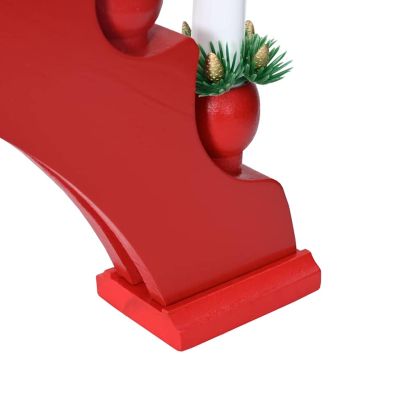 Коледен свещник с 10 LED свещи 3 pcs Червено 47 x 5 x 29 см