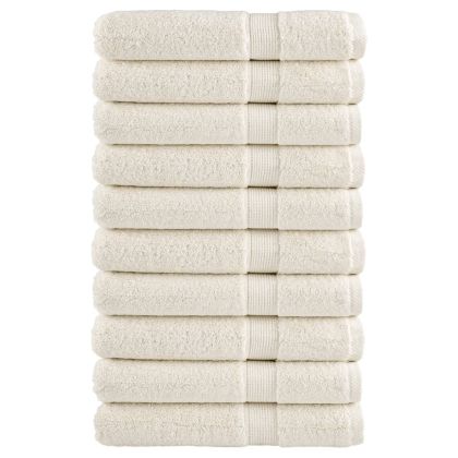 Премиум кърпи за сауна SOLUND 10 бр кремави 80x200 см 600 gsm