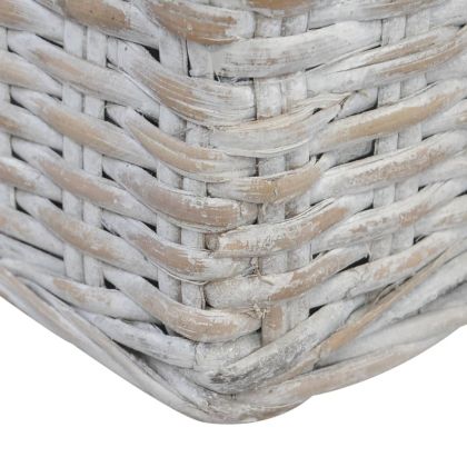 3-местен диван с възглавници, сив, естествен ратан