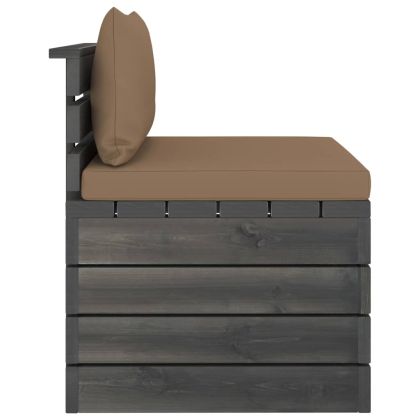 Градински мебели от палети 2 части с възглавници бор масив