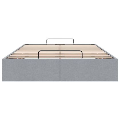 Османска рамка за легло без матрак, светлосива, 120x190см, плат