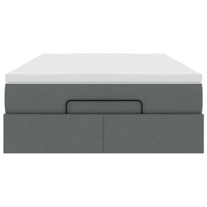 Османска легло с матрак, тъмносиво, 120x190 см, плат