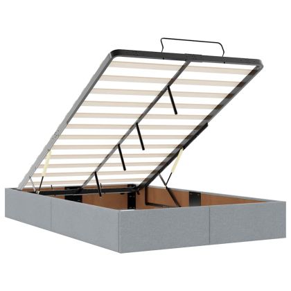 Османска легло с матрак, светлосиво, 120x190 см, плат