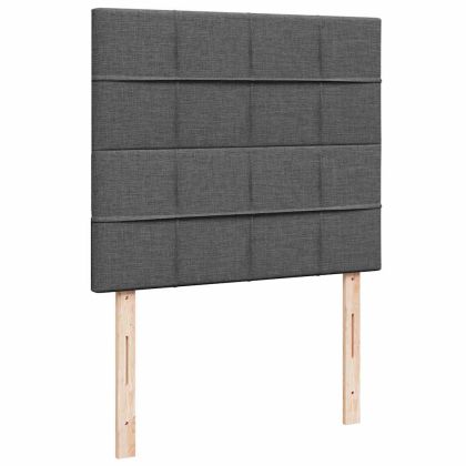 Османска легло с матрак, тъмносиво, 120x190 см, плат